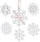 Hanging Wood Christmas Tree Snowflake Ornaments Crafts Hollowed Embellishments for Christmas Holiday Decor, 3inch, White